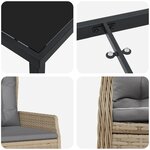 vidaXL Ensemble de salle à manger de jardin 5 pièces en rotin beige