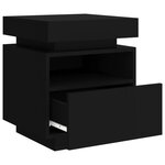 vidaXL Armoire de chevet avec lumières LED noir 40x39x48 5 cm