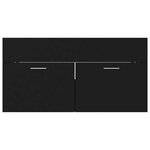 vidaXL Ensemble de meubles de salle de bain Noir Aggloméré