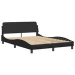 vidaXL Cadre de lit avec tête de lit Noir 140x190 cm Similicuir