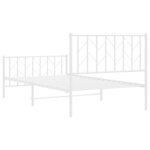 vidaXL Cadre de lit métal sans matelas et pied de lit blanc 100x200 cm