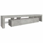 vidaXL Meuble TV avec lumières LED Gris béton 215x36 5x40 cm