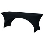 Perel Nappe de table rectangulaire arquée Noir