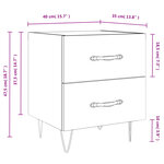vidaXL Tables de chevet 2Pièces chêne fumé 40x35x47 5cm bois d’ingénierie