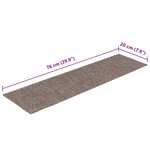vidaXL Tapis d'escalier autocollants Rectangulaire 15Pièces 76x20cm Crème