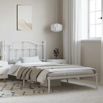 vidaXL Cadre de lit métal sans matelas et tête de lit blanc 100x200 cm