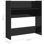 vidaXL Armoire à chaussures murale noir brillant bois d'ingénierie