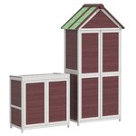 vidaXL Ensemble de remise à outils de jardin 2 Pièces moka pin massif