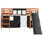 vidaXL Lit mezzanine enfants et rideaux blanc/noir 80x200cm pin massif