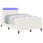 vidaXL Lit avec Sommier avec Matelas & LED Crème 120x200 cm Tissu en Velours Côtelé