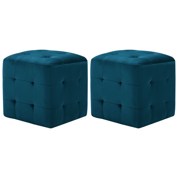 vidaXL 2 Pièces Tables de chevet Bleu 30x30x30 cm Tissu velours