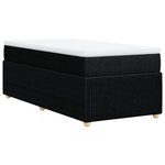 vidaXL Sommier à lattes de lit avec matelas Noir 90x190 cm Tissu