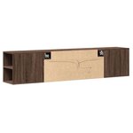 vidaXL Meuble TV mural avec LED chêne marron 180x31x39 5 cm