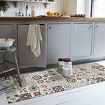 Tapis de Cuisine carreaux de Ciment 60 x 90 cm - Orange