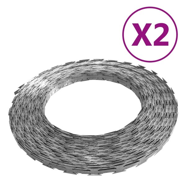 vidaXL Fils barbelés BTO-22 2 Pièces 100 m Acier