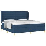 Lit à ressort vidaXL avec matelas bleu 200x200 cm en tissu