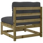 vidaXL Canapé de jardin sans accoudoirs et coussins bois pin imprégné