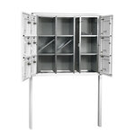 Bloc collectif Leabox 3x3  grade 3  simple face  extérieur  fixation sur pieds à sceller  blanc neige  ral 9016 finition brillante