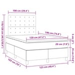 vidaXL Sommier à lattes de lit avec matelas gris foncé 120x190cm tissu