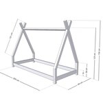Lit tipi enfant NAKANA 90 x 200 bleu marine