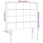 vidaXL Tête de lit à LED Gris foncé 100x5x118/128 cm Tissu