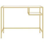 Bureau table poste de travail meuble d'ordinateur informatique étude d'ordinateur Transparent 100 x 36 x 74 cm Verre trempé transparent 02_0023767