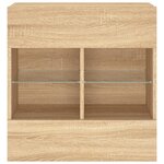 vidaXL Meuble TV mural avec lumières LED chêne sonoma 58 5x30x60 5 cm