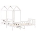vidaXL Ensemble de lit de jour et de banc avec toit sans matelas blanc