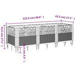 vidaXL Jardinière avec piquets noir 123 5x43 5x43 5 cm PP