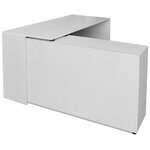 Bureau table meuble travail informatique d'angle 4 étagères blanc 0502058