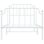 vidaXL Cadre de lit métal sans matelas avec pied de lit blanc 90x190cm