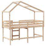 vidaXL Lit superposé et échelle et toit 90x190 cm bois de pin massif