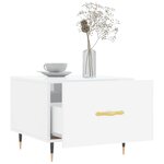 vidaXL Table basse blanc brillant 50x50x40 cm bois d'ingénierie