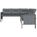vidaXL Canapé d'angle de jardin anthracite acier et textilène