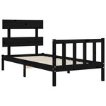 vidaXL Cadre de lit sans matelas noir bois de pin massif