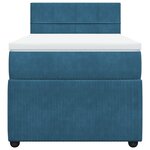 vidaXL Sommier à lattes de lit avec matelas bleu 90x200 cm velours
