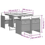 vidaXL Ensemble à manger de jardin coussins 5 Pièces mélange beige rotin