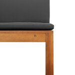 Chaises de jardin sans accoudoirs avec coussins - 2 Pièces en bois d'acacia