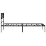 vidaXL Cadre de lit métal sans matelas avec tête de lit noir 75x190 cm