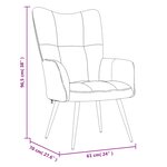 vidaXL Chaise de relaxation Blanc crème Velours