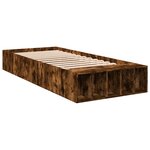 vidaXL Cadre de lit chêne fumé 90x190 cm bois d'ingénierie