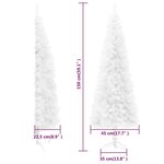 vidaXL Demi sapin de Noël artificiel mince avec support Blanc 150 cm