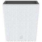 vidaXL Jardinière et intérieur amovible blanc 21 /32 L rotin PP