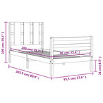 vidaXL Cadre de lit sans matelas blanc 90x200 cm bois massif