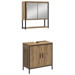 vidaXL Ensemble de meubles de salle de bain 3 pièces en chêne artisanal  bois d'ingénierie