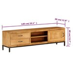 vidaXL Meuble TV Bois de manguier massif 140 x 30 x 40 cm