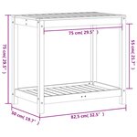 vidaXL Table de rempotage avec étagère 82 5x50x75cm bois massif de pin
