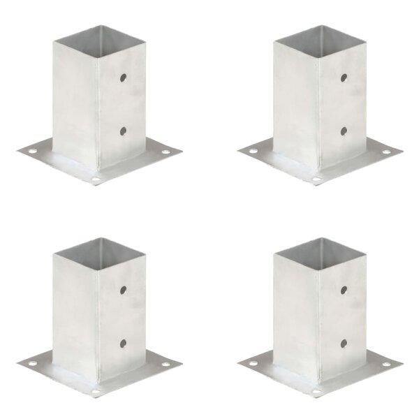 vidaXL Ancres de poteau 4 Pièces Métal galvanisé 81 mm
