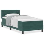 vidaXL Lit à ressort avec matelas vert foncé 100x200 cm en velours