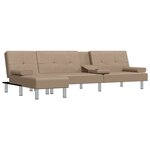 vidaXL Canapé-lit en forme de L cappuccino 255x140x70 cm similicuir